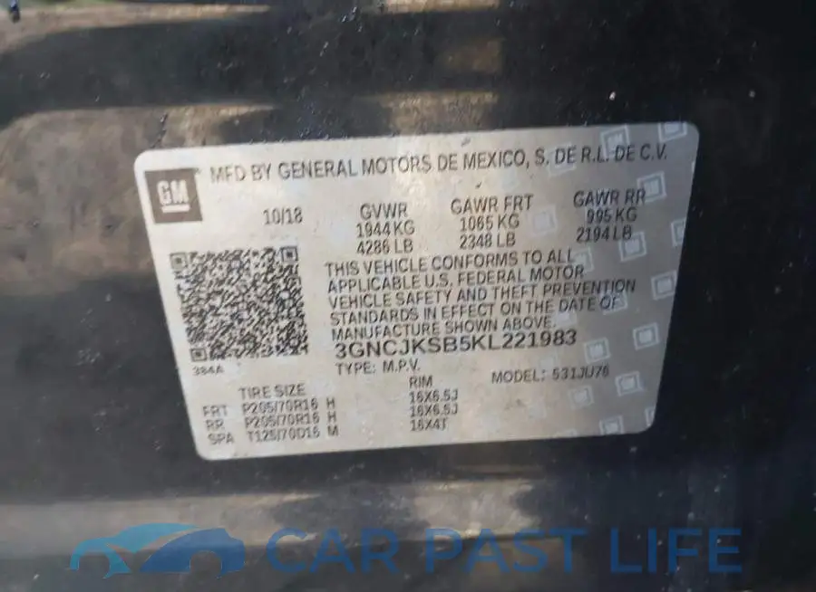 3GNCJKSB5KL221983# 9