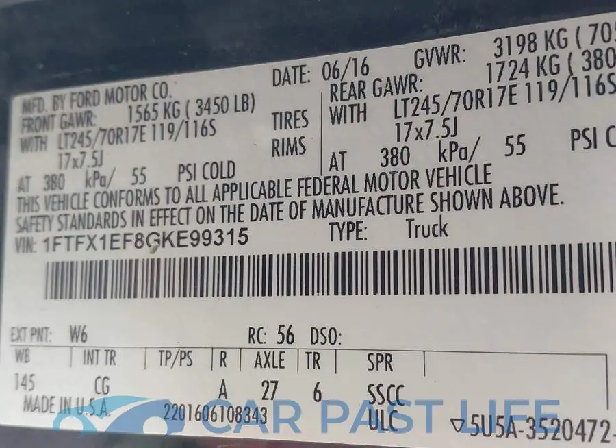 1FTFX1EF8GKE99315# 9