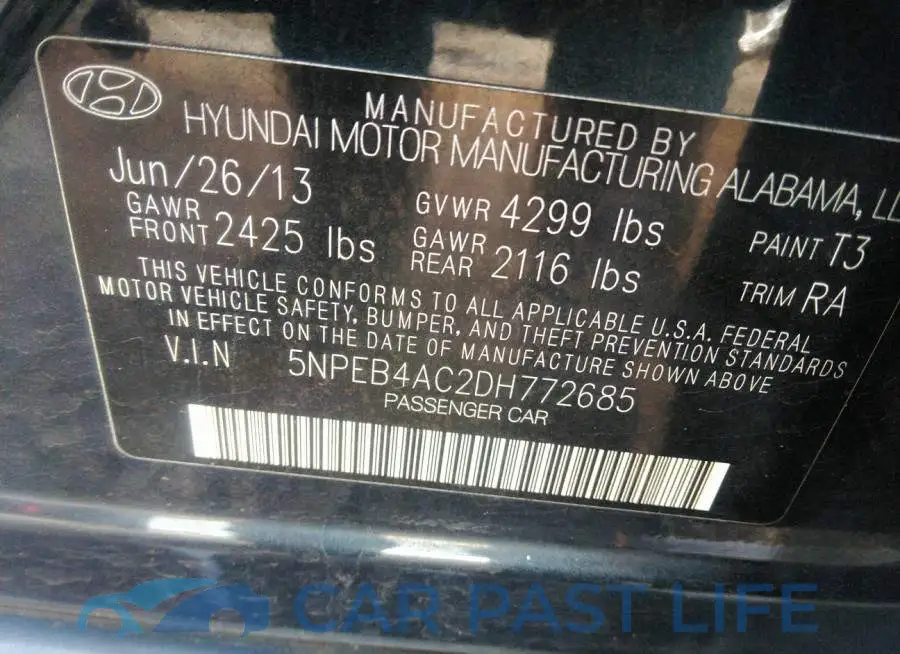 5NPEB4AC2DH772685# 9