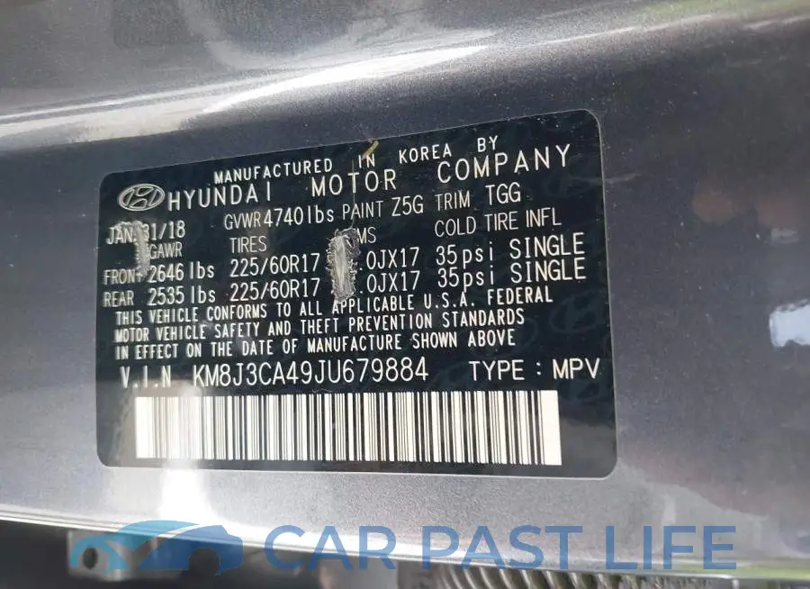 KM8J3CA49JU679884# 9