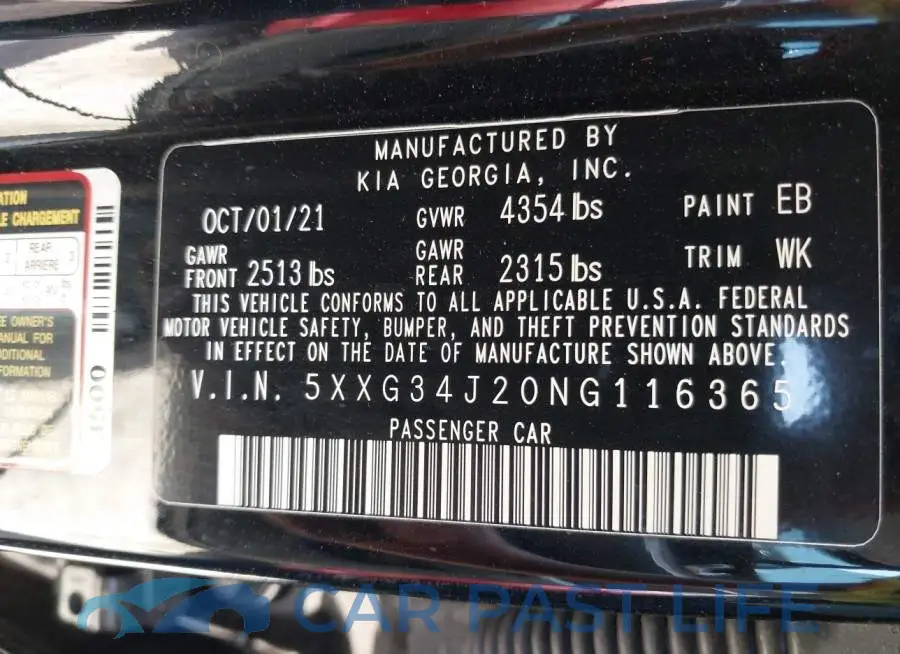 5XXG34J20NG116365# 9