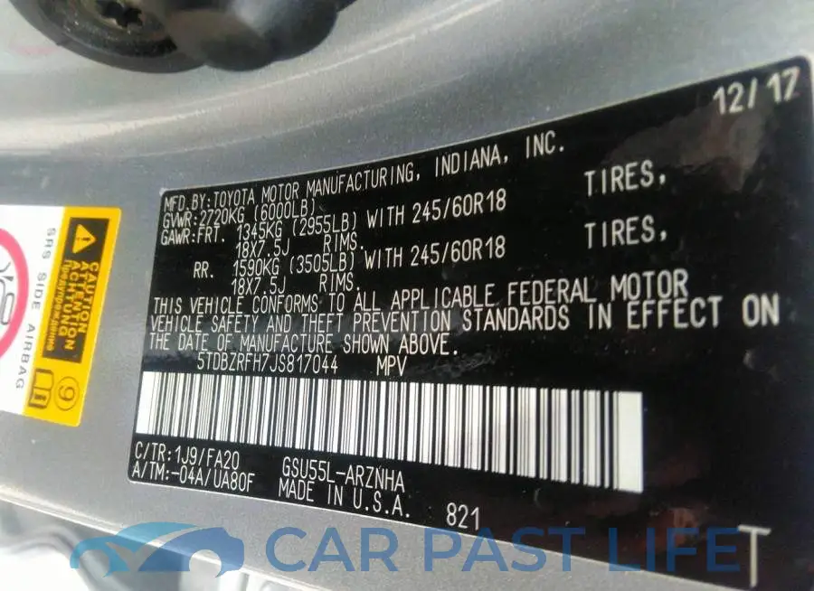 5TDBZRFH7JS817044# 9