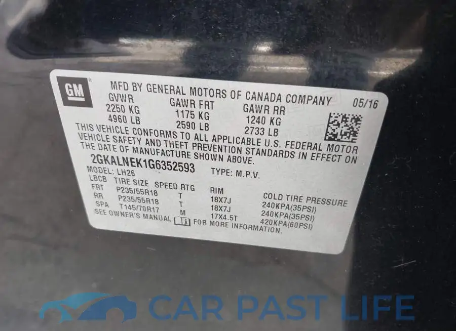 2GKALNEK1G6352593# 9