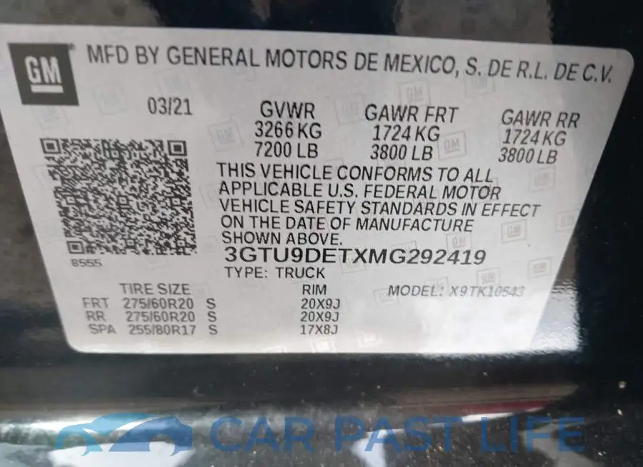 3GTU9DETXMG292419# 9