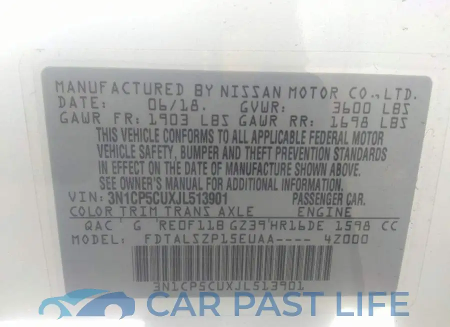 3N1CP5CUXJL513901# 9