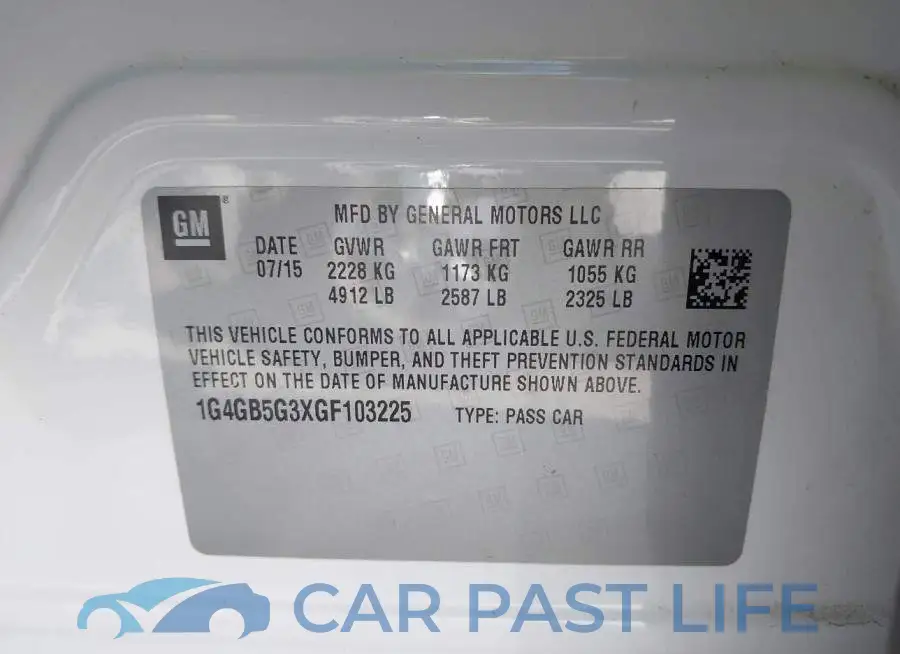 1G4GB5G3XGF103225# 9