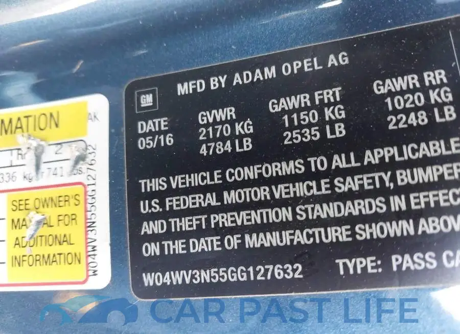 W04WV3N55GG127632# 9