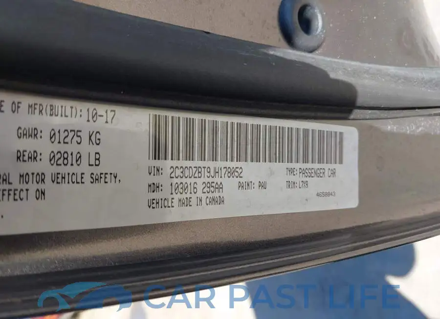 2C3CDZBT9JH178052# 9