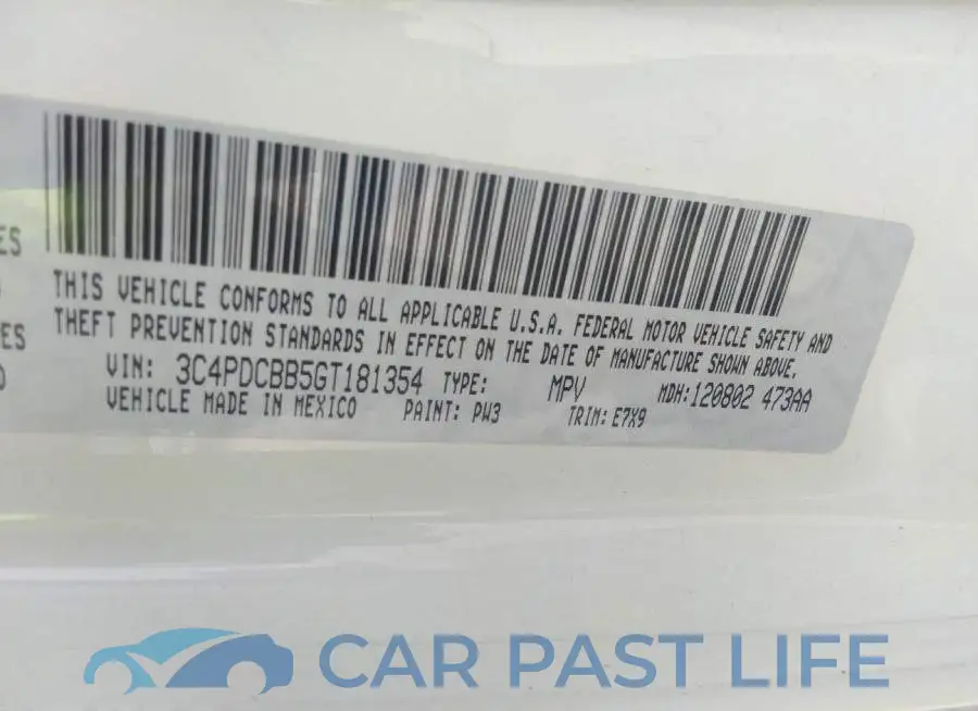 3C4PDCBB5GT181354# 9