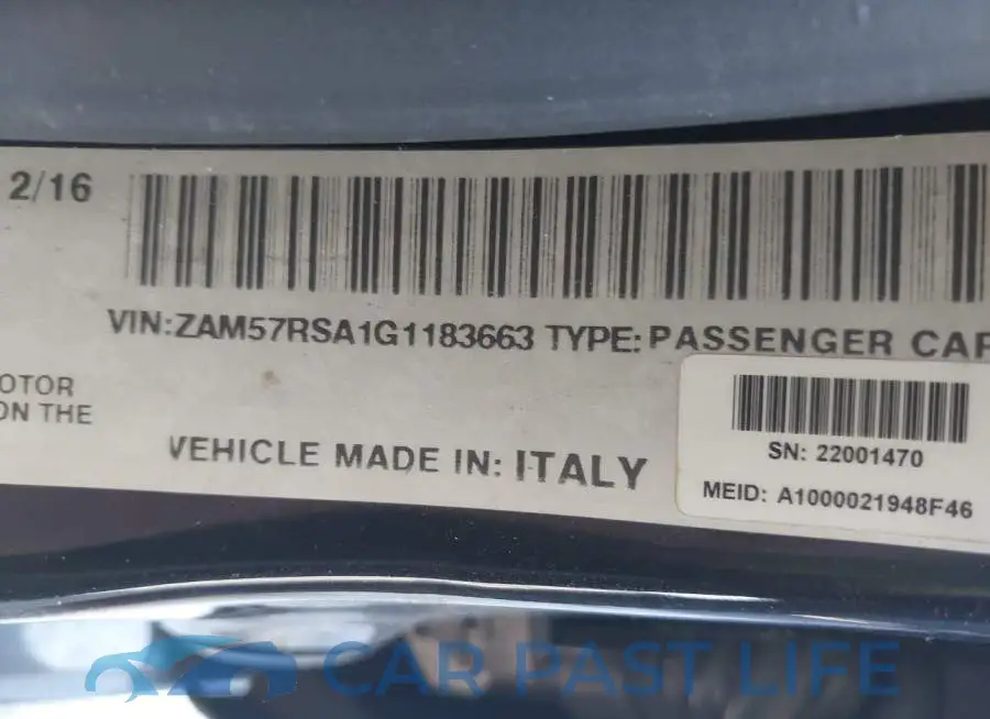 ZAM57RSA1G1183663# 9