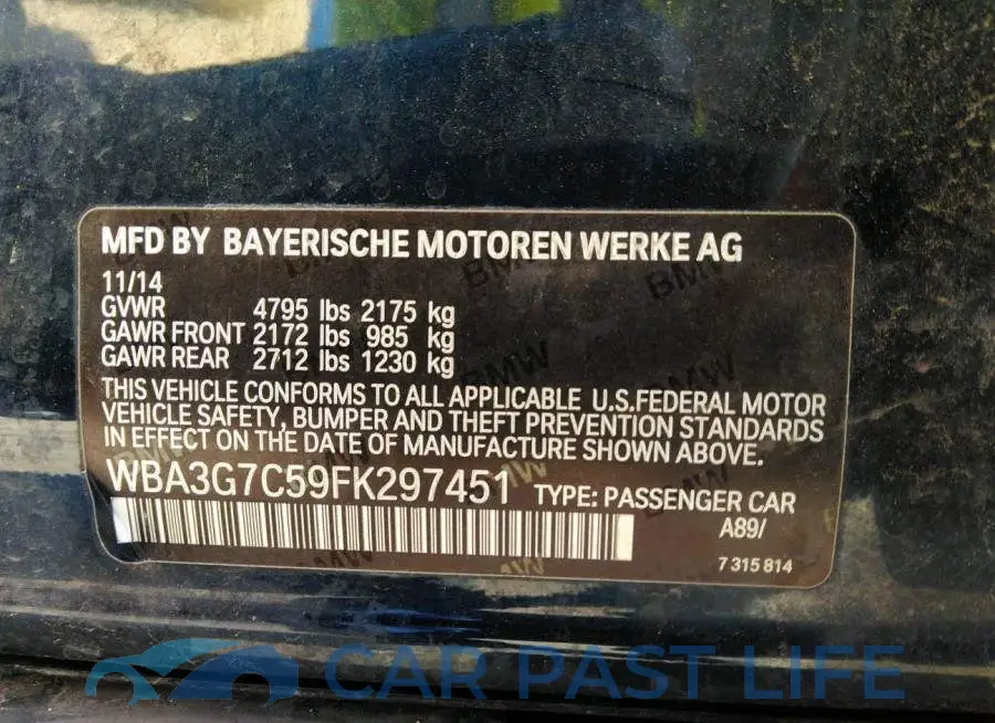 WBA3G7C59FK297451# 9