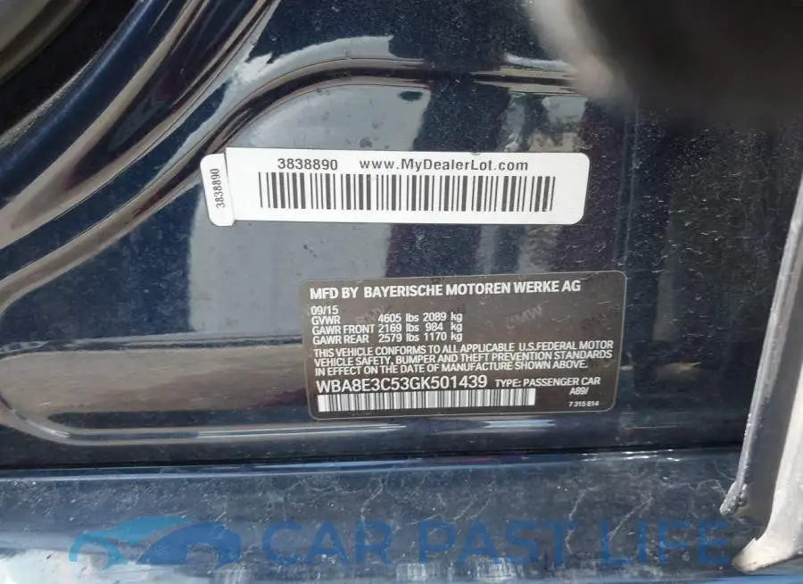 WBA8E3C53GK501439# 9