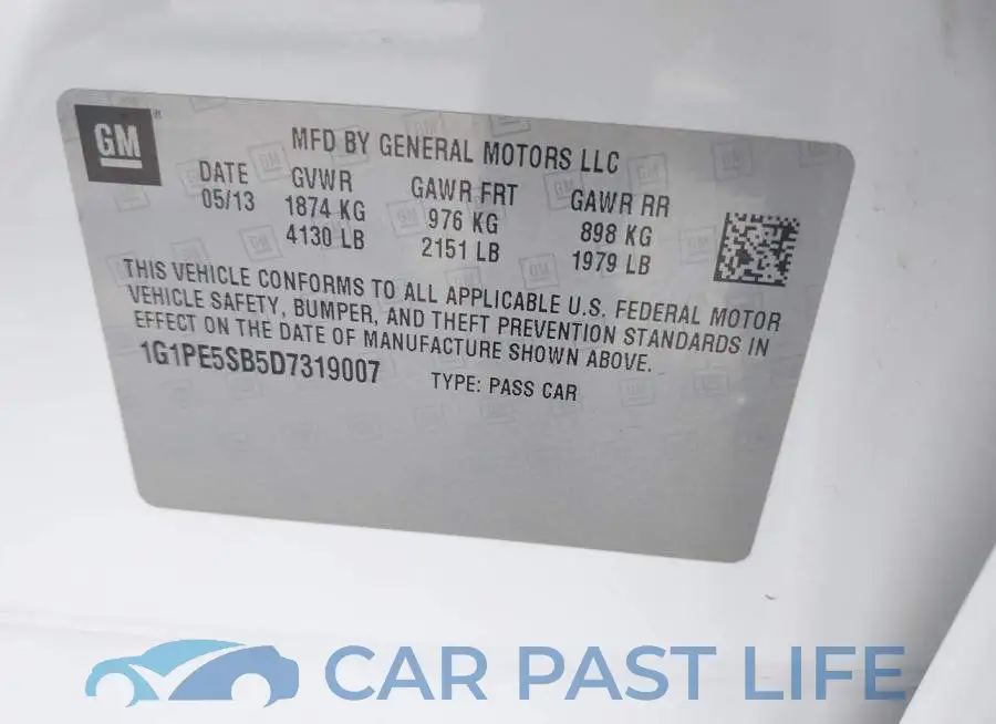 1G1PE5SB5D7319007# 9