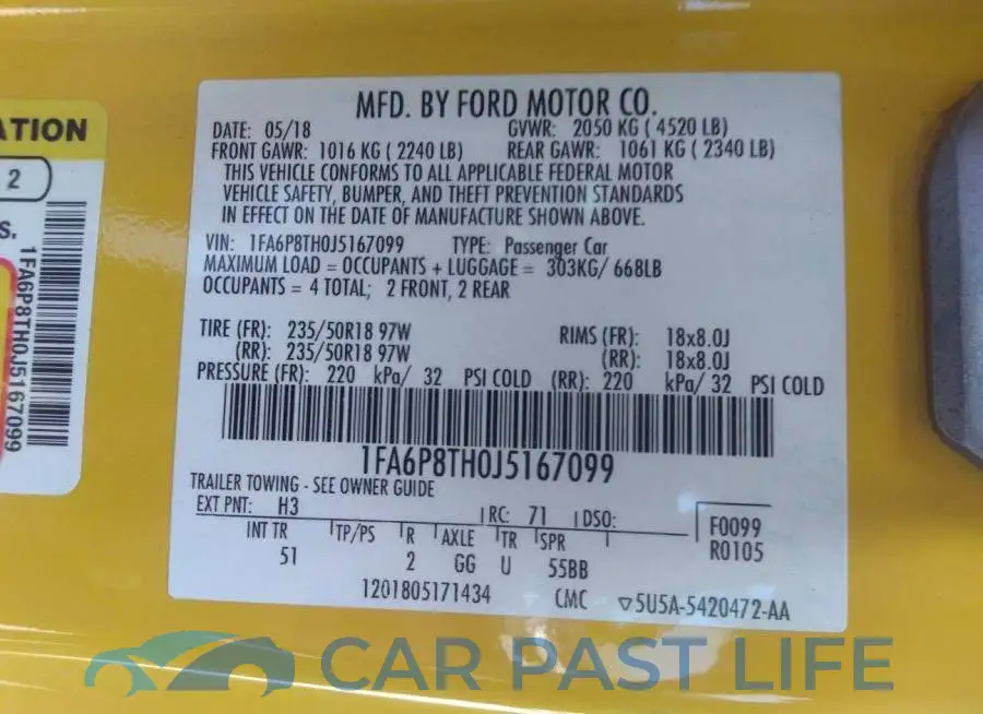 1FA6P8TH0J5167099# 9