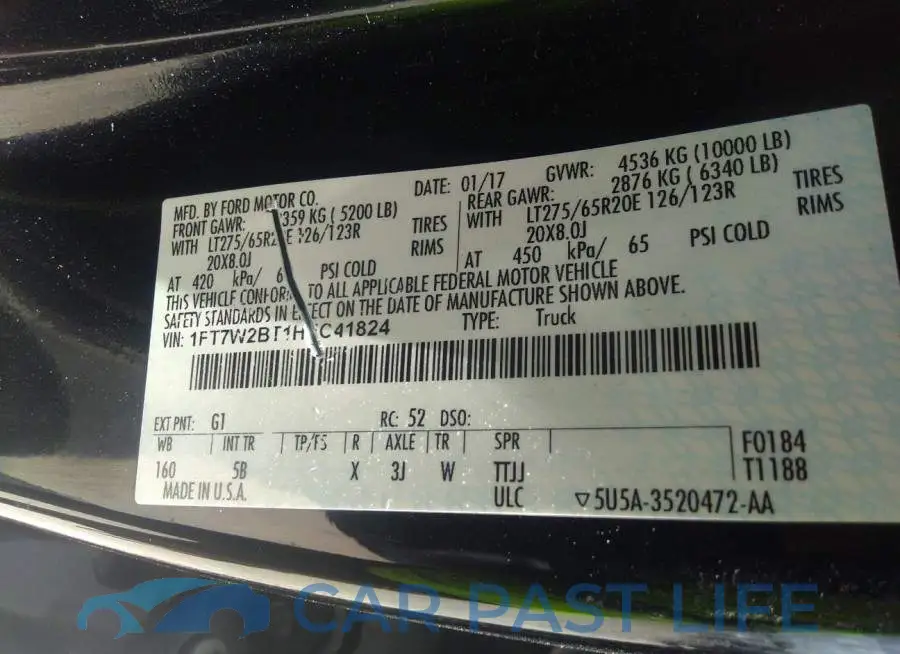 1FT7W2BT1HEC41824# 9
