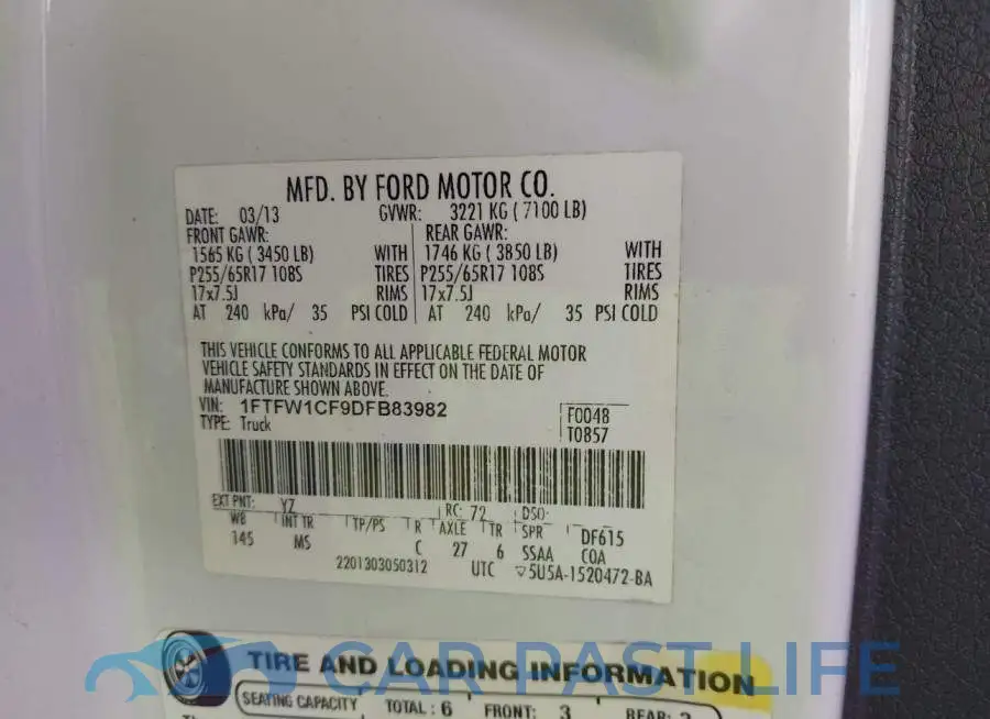 1FTFW1CF9DFB83982# 9