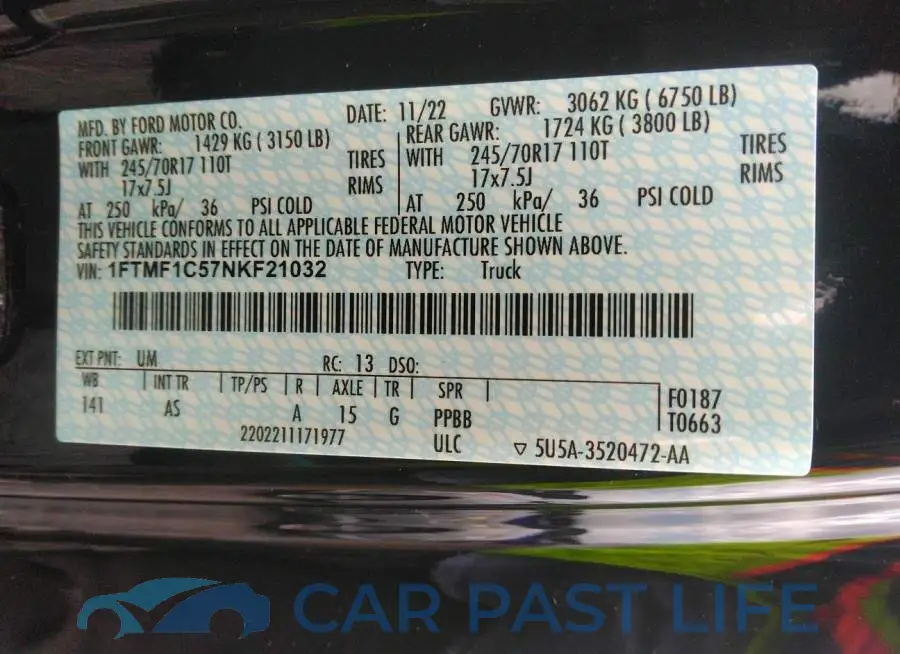 1FTMF1C57NKF21032# 9