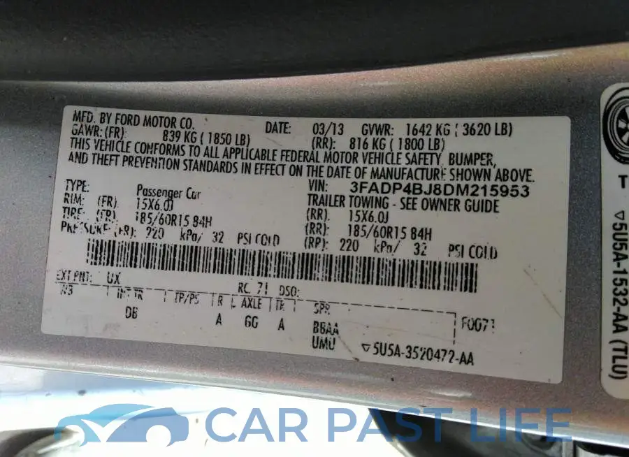 3FADP4BJ8DM215953# 9