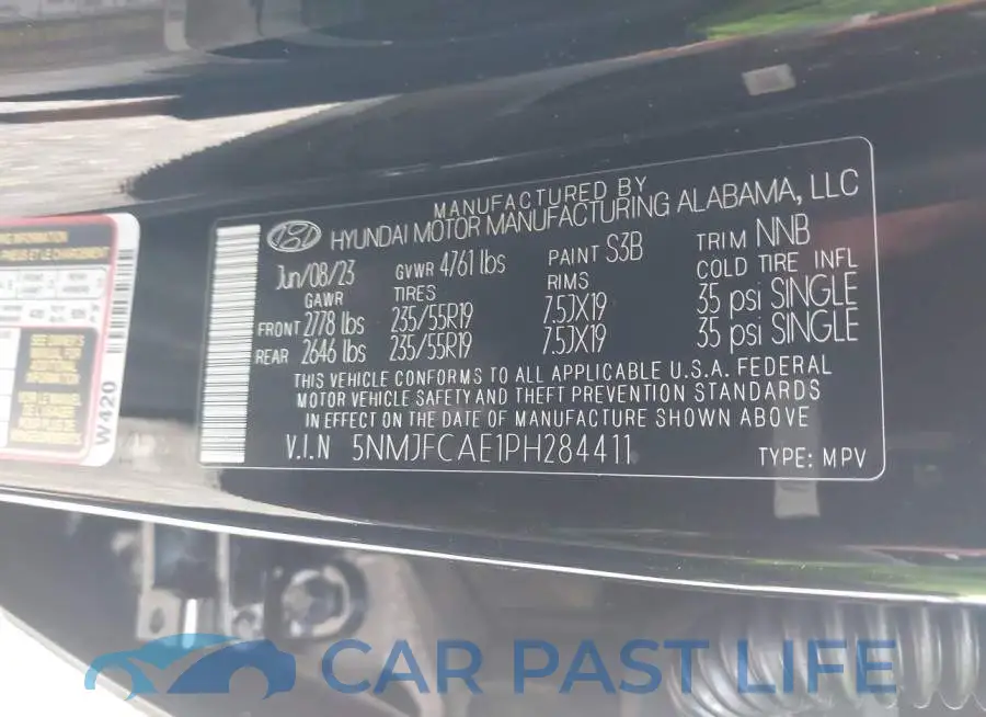5NMJFCAE1PH284411# 9