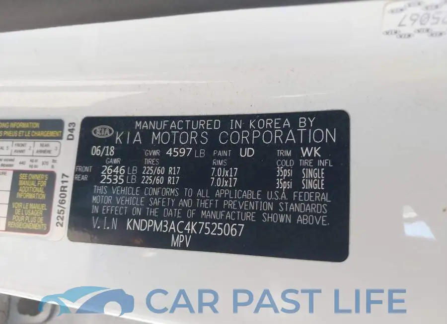 KNDPM3AC4K7525067# 9