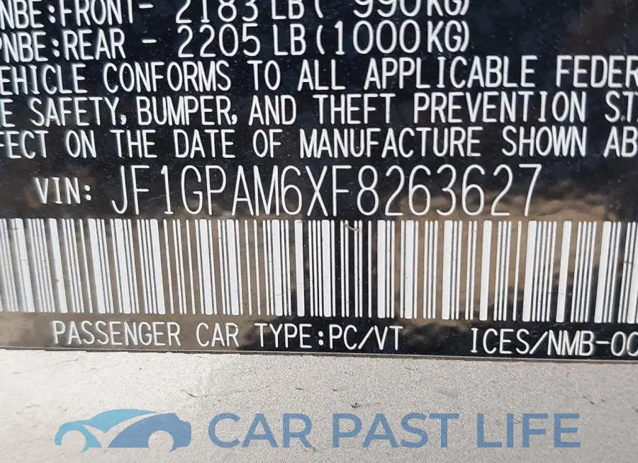 JF1GPAM6XF8263627# 9