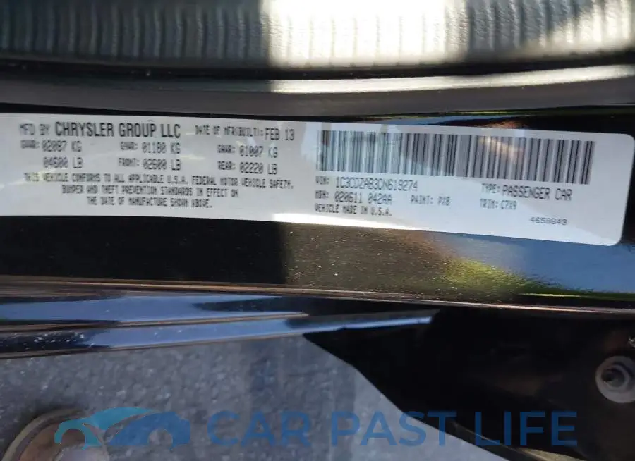 1C3CDZAB3DN619274# 9