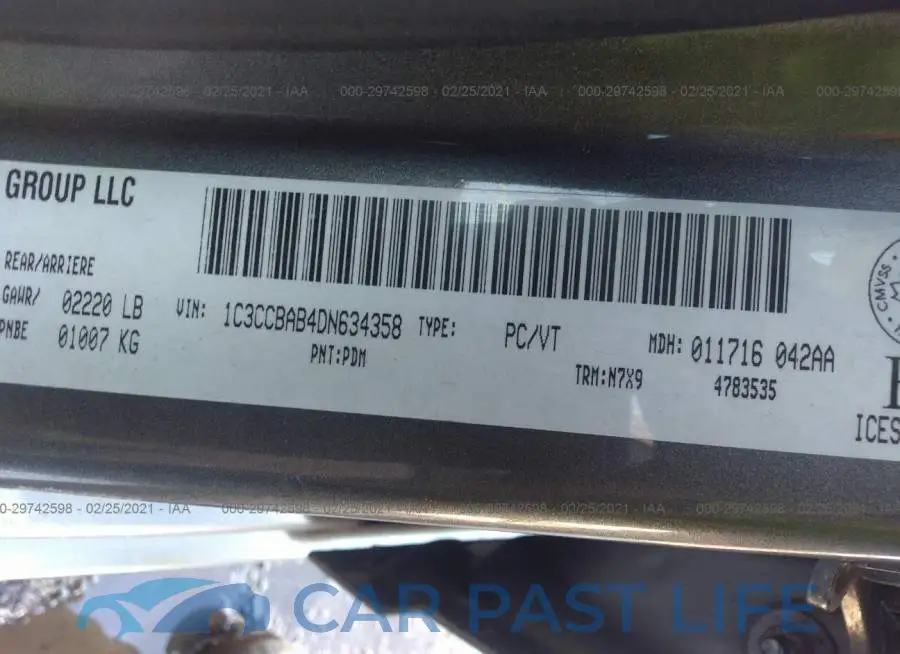 1C3CCBAB4DN634358# 9