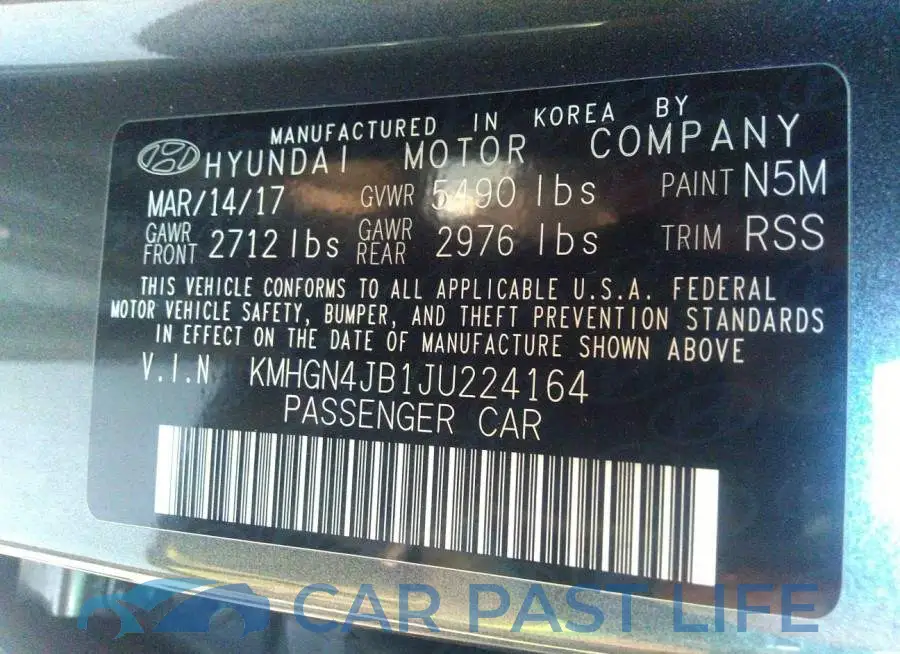 KMHGN4JB1JU224164# 9