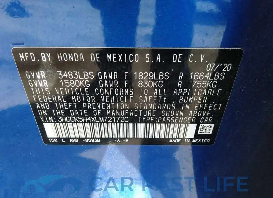 3HGGK5H4XLM721720# 9