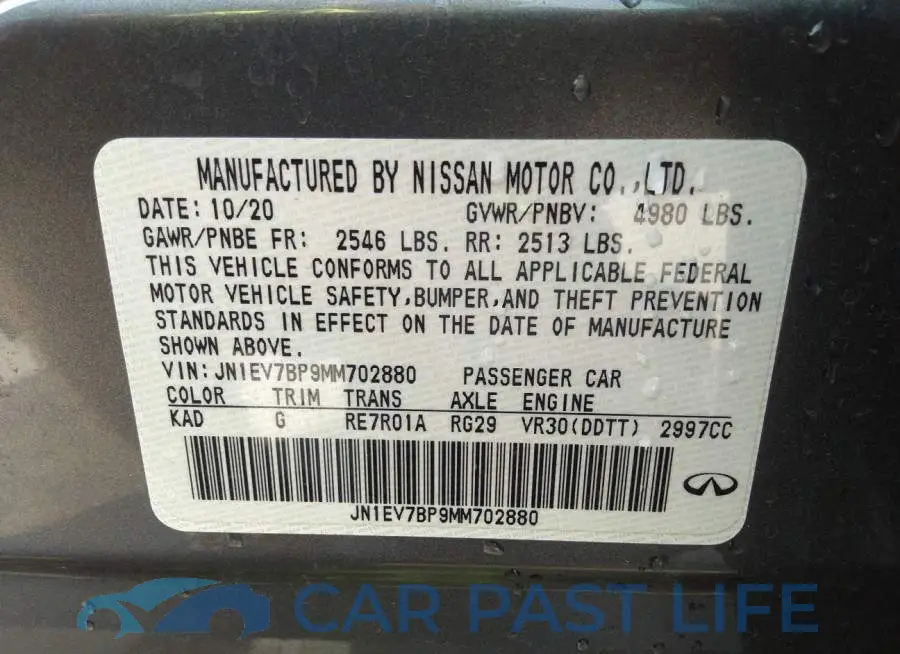 JN1EV7BP9MM702880# 9