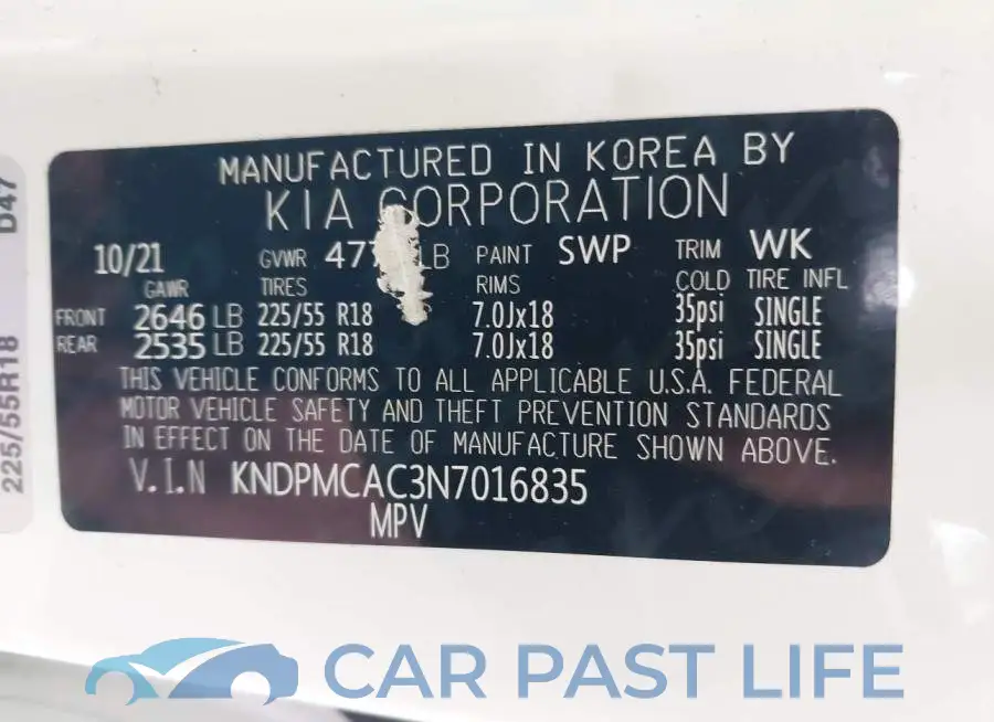 KNDPMCAC3N7016835# 9
