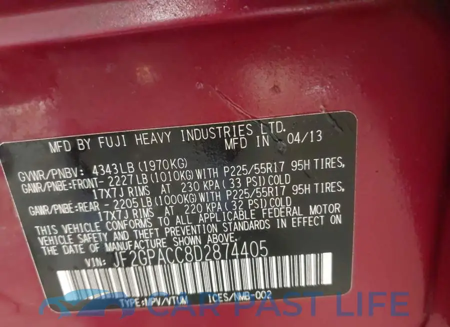 JF2GPACC8D2874405# 9
