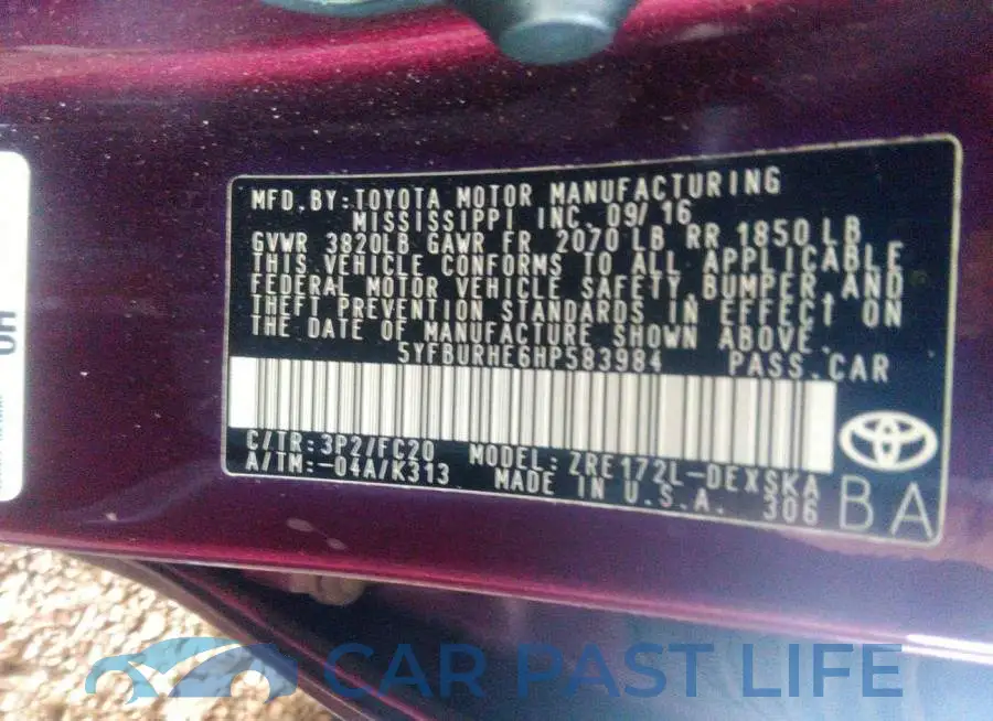 5YFBURHE6HP583984# 9