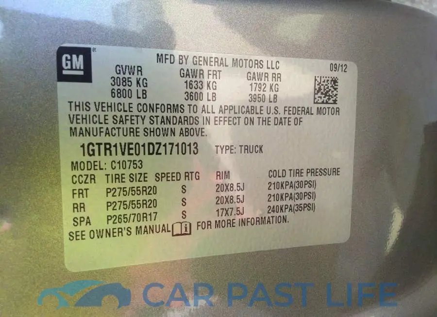 1GTR1VE01DZ171013# 9