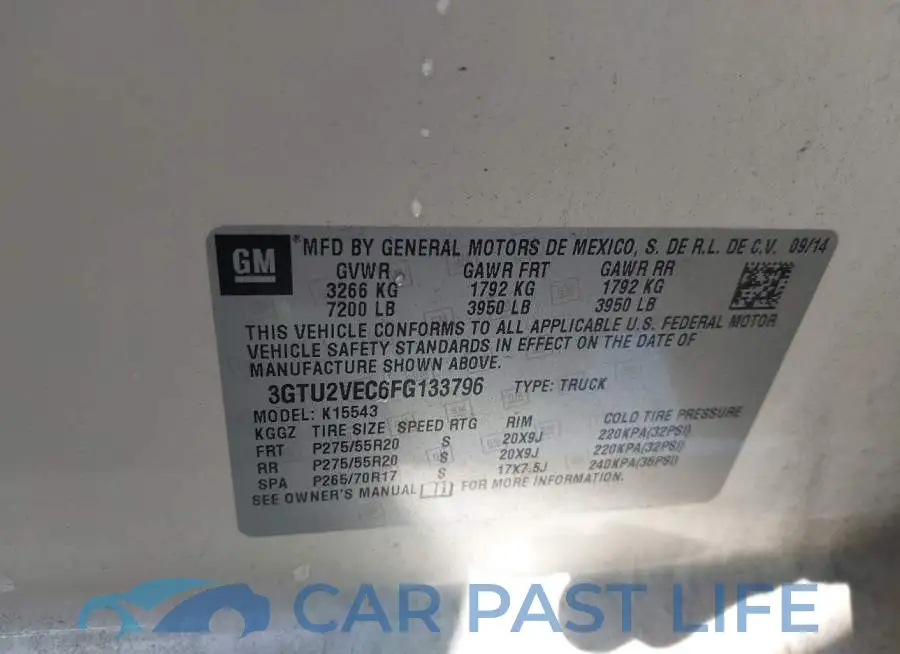3GTU2VEC6FG133796# 9