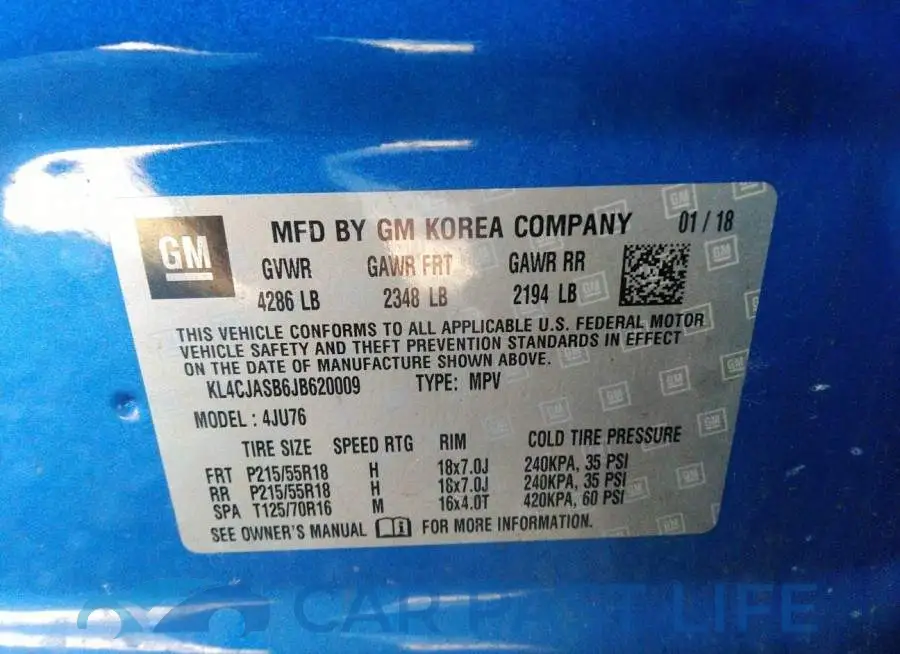 KL4CJASB6JB620009# 9
