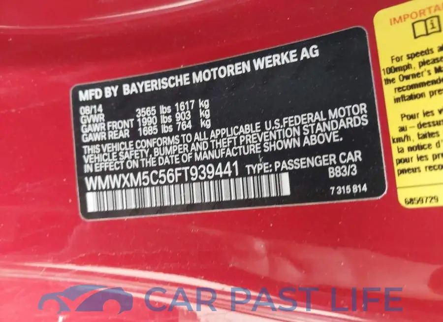 WMWXM5C56FT939441# 9