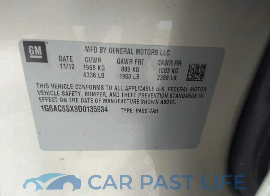 1G6AC5SX8D0135934# 9