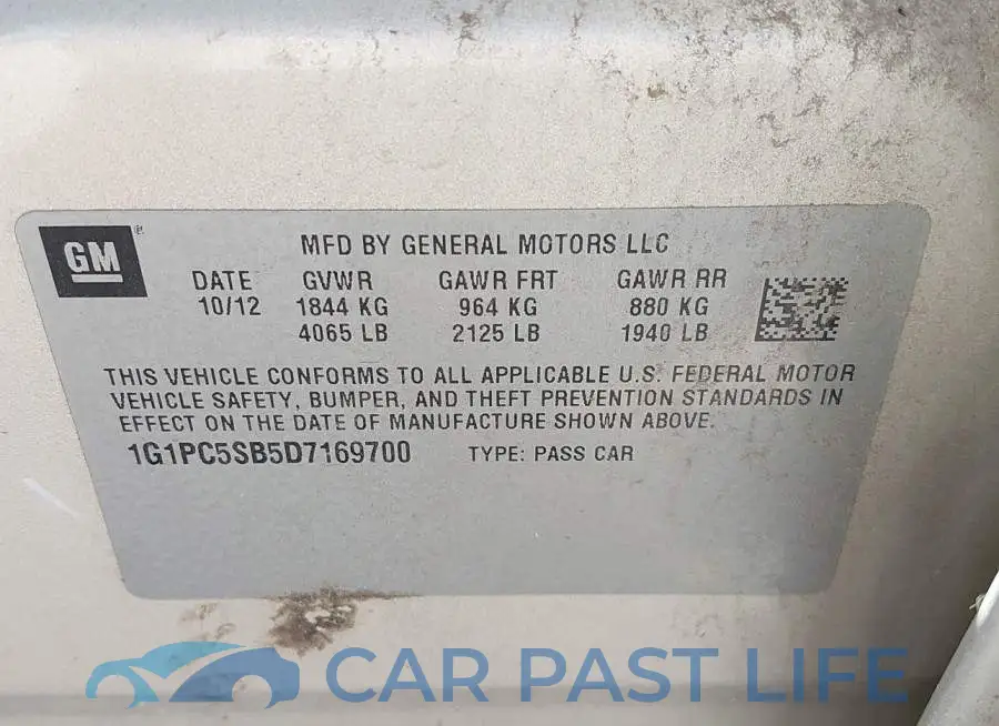 1G1PC5SB5D7169700# 9