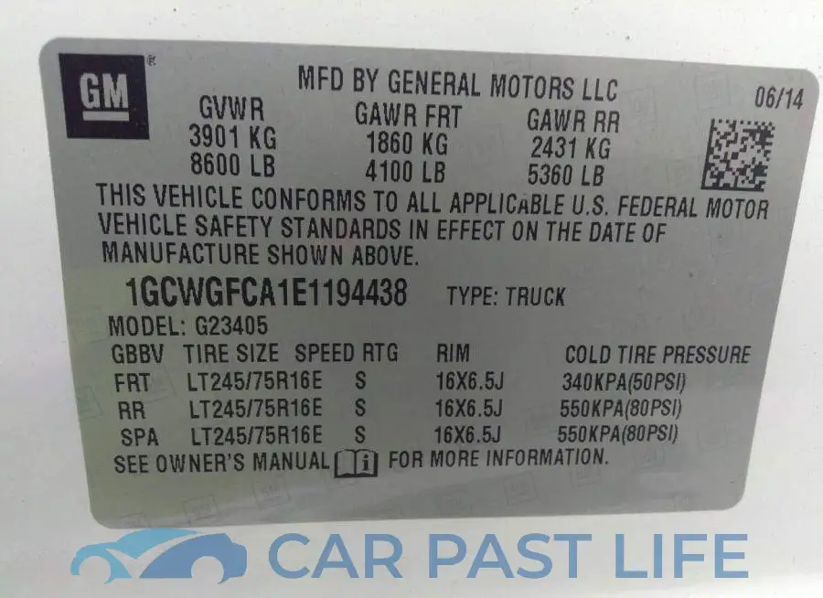 1GCWGFCA1E1194438# 9