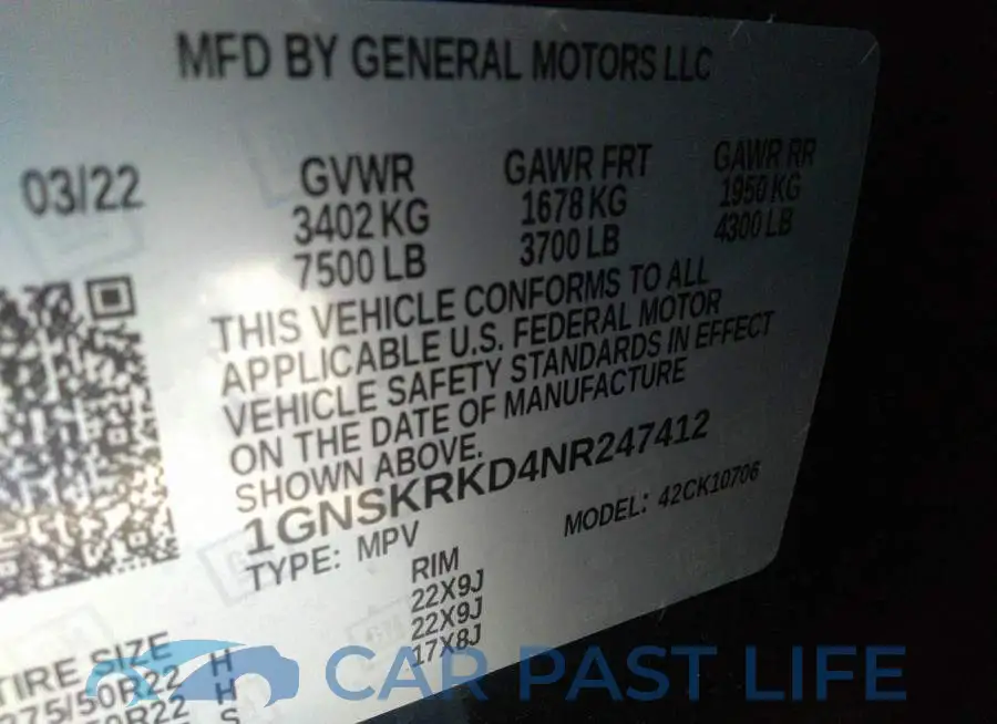 1GNSKRKD4NR247412# 9