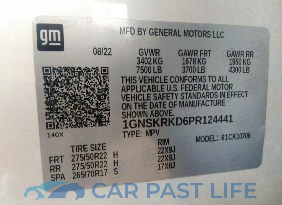 1GNSKRKD6PR124441# 9