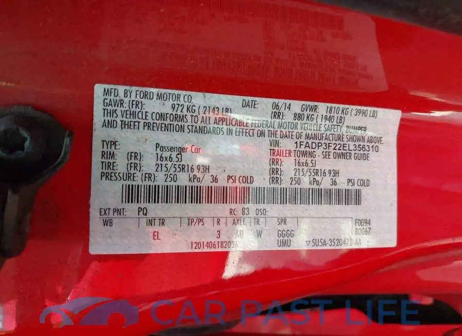 1FADP3F22EL356310# 9