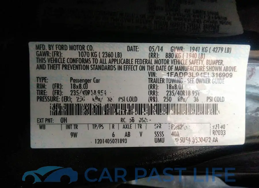 1FADP3L94EL316909# 9