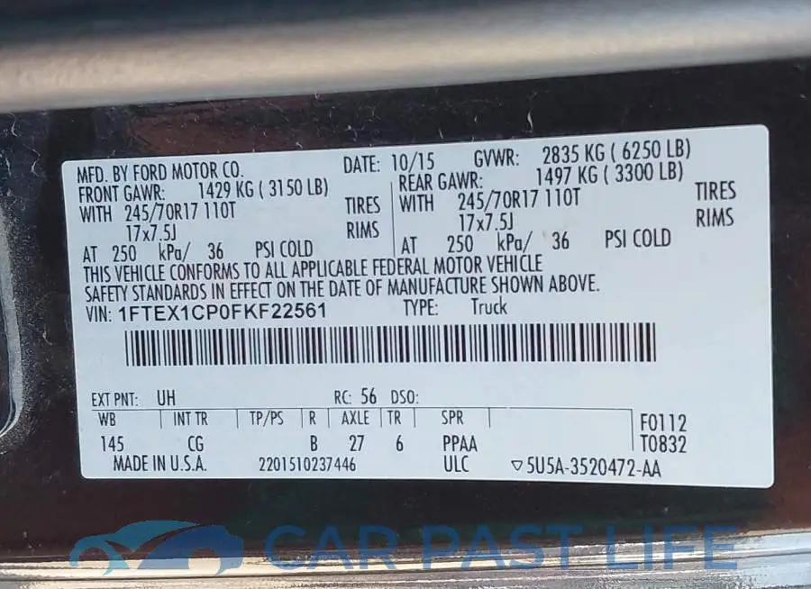 1FTEX1CP0FKF22561# 9
