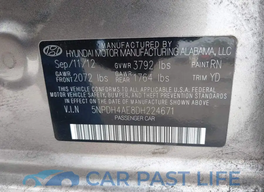 5NPDH4AE8DH224671# 9