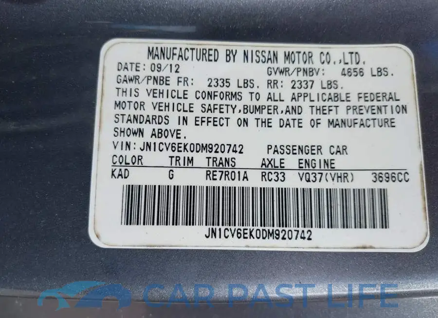 JN1CV6EK0DM920742# 9