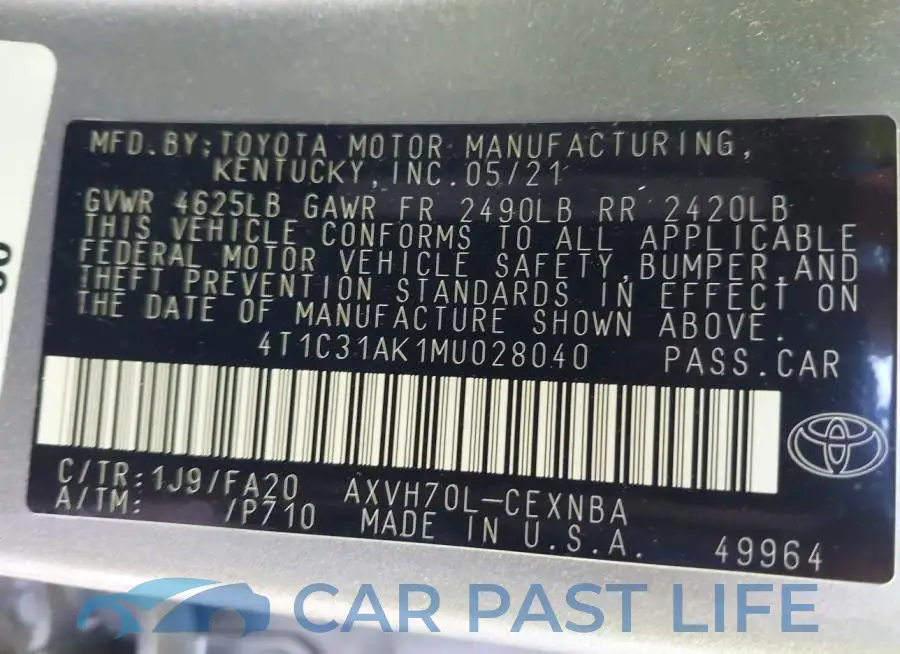 4T1C31AK1MU028040# 9