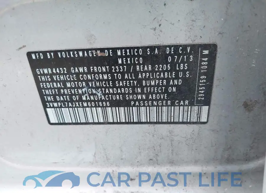 3VWPL7AJXEM601696# 9