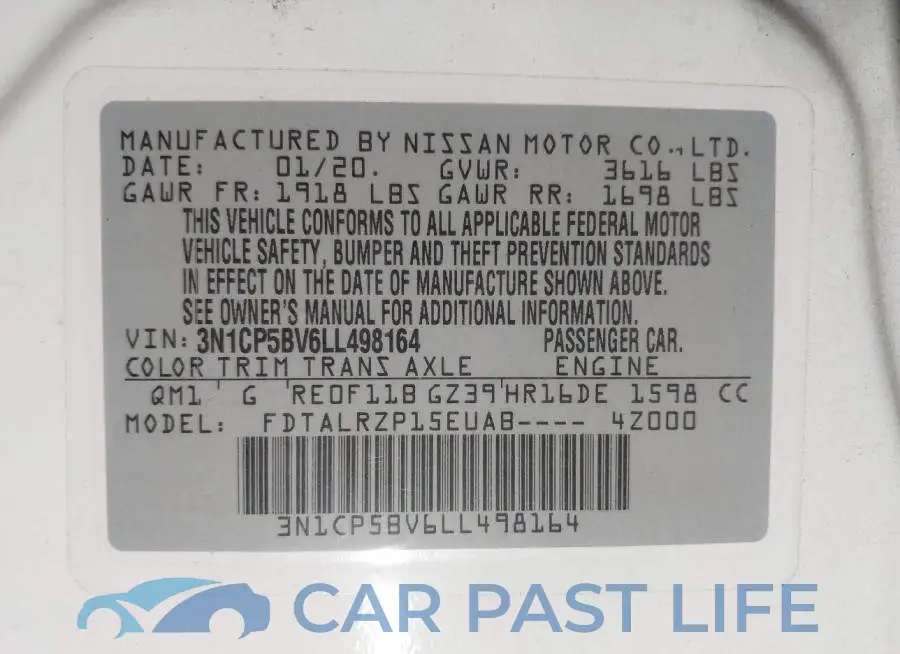 3N1CP5BV6LL498164# 9